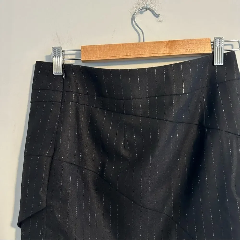Zadig & Voltaire Black Pinstripe Mini Skirt 38 Small